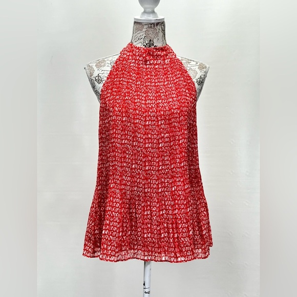 Cherry red and white MAX STUDIO halter top, size L. - Picture 7 of 14